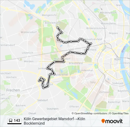 143 Bus Line Map