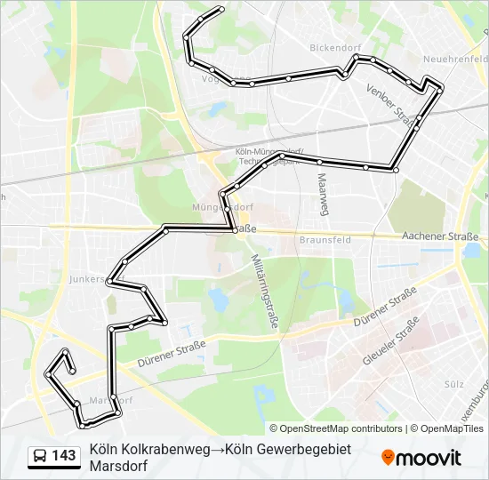 143 Bus Line Map