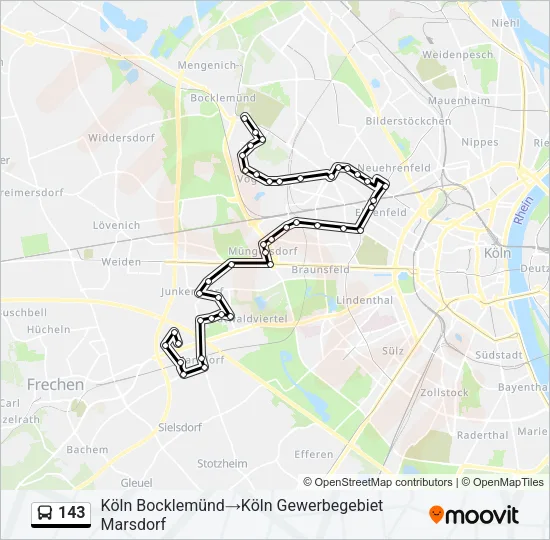 143 Bus Line Map