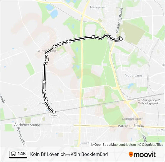 Buslinie 145 Karte
