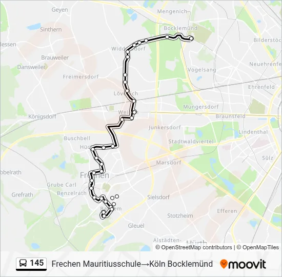 Buslinie 145 Karte