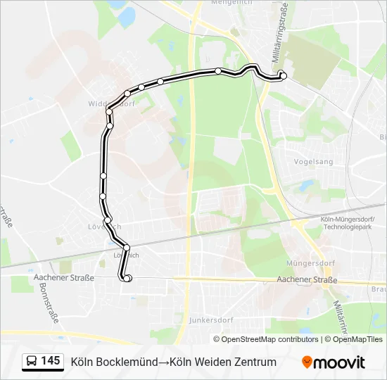 145 Bus Line Map