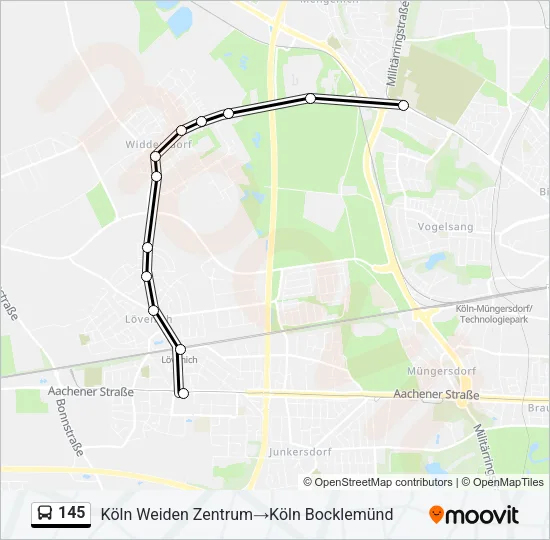 145 Bus Line Map