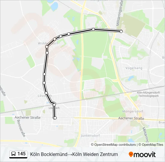 145 Bus Line Map