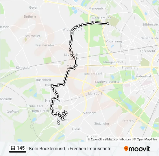 145 Bus Line Map