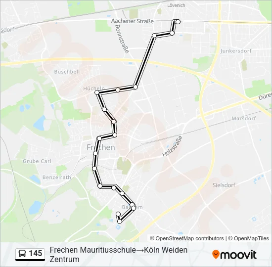 145 Bus Line Map