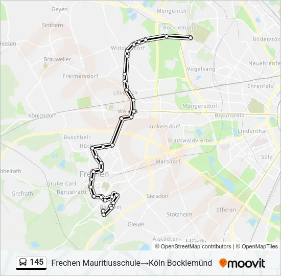 145 Bus Line Map
