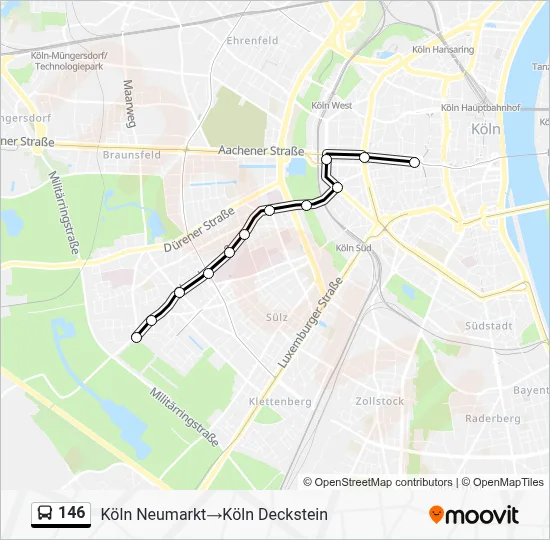 146 Bus Line Map