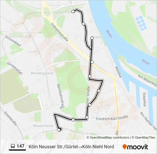 147 Bus Line Map