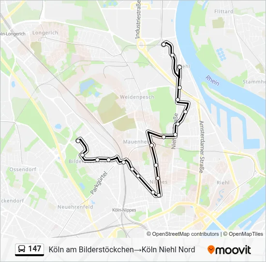 147 Bus Line Map