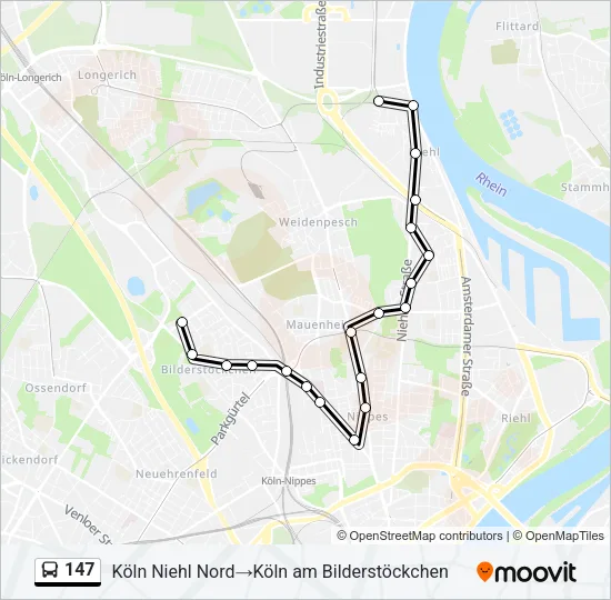 147 Bus Line Map