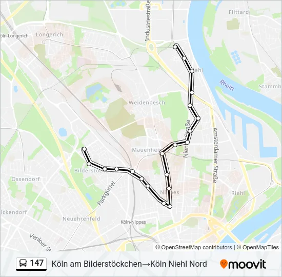 147 Bus Line Map