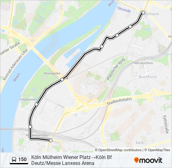 Buslinie 150 Karte