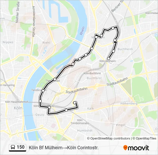150 Bus Line Map