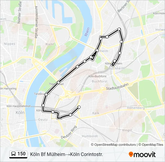 150 Bus Line Map