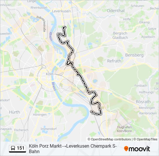 151 bus Line Map