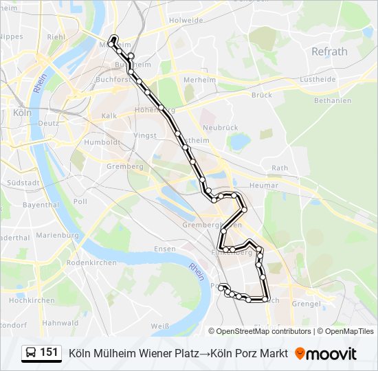 151 bus Line Map