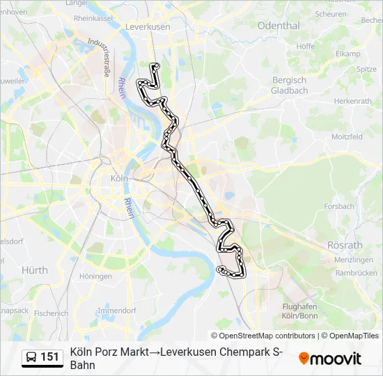 Buslinie 151 Karte