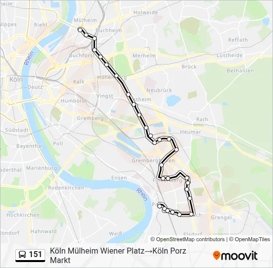 151 Bus Line Map