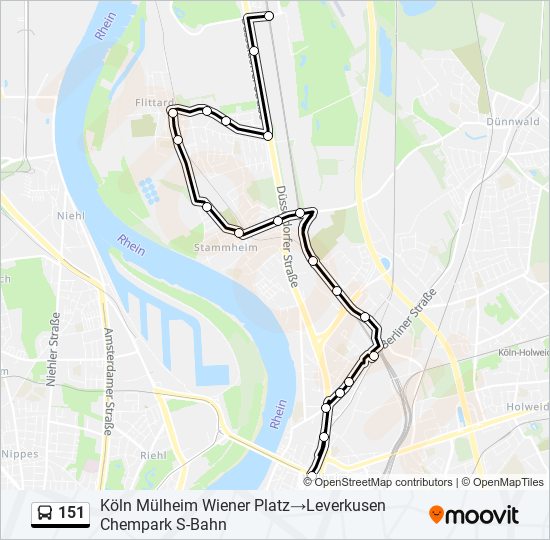 151 bus Line Map