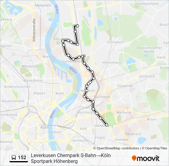 152 Bus Line Map