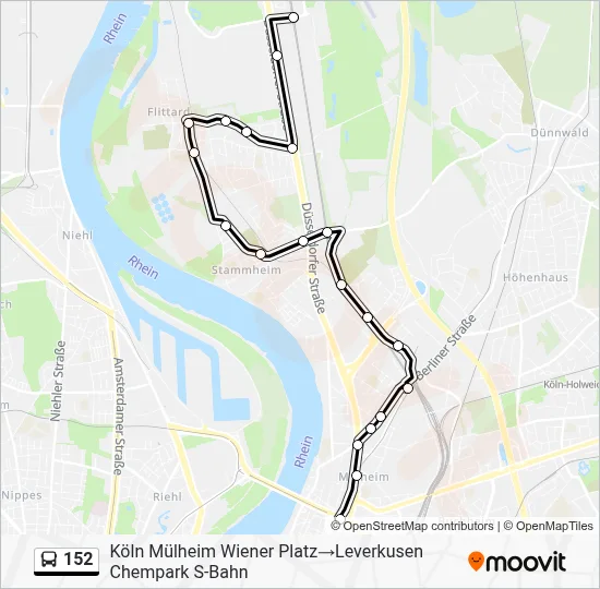 152 Bus Line Map