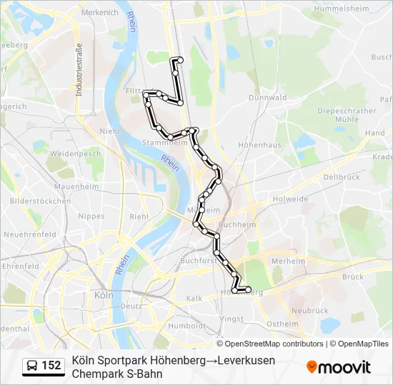 152 Bus Line Map