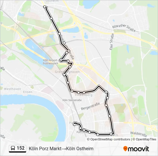 Buslinie 152 Karte