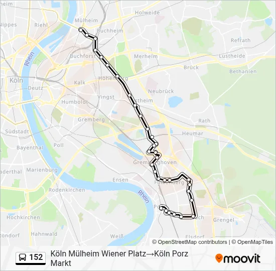 152 Bus Line Map