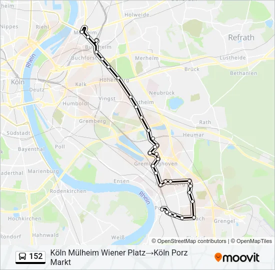 152 Bus Line Map