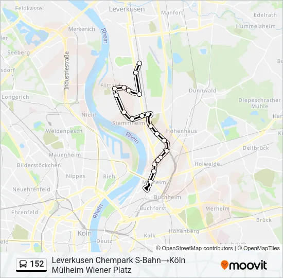 152 Bus Line Map