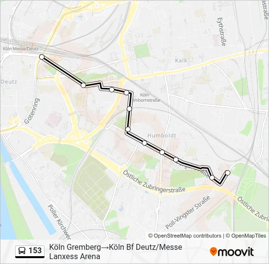 153 Bus Line Map