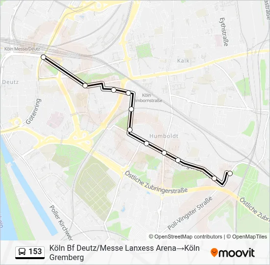 153 Bus Line Map