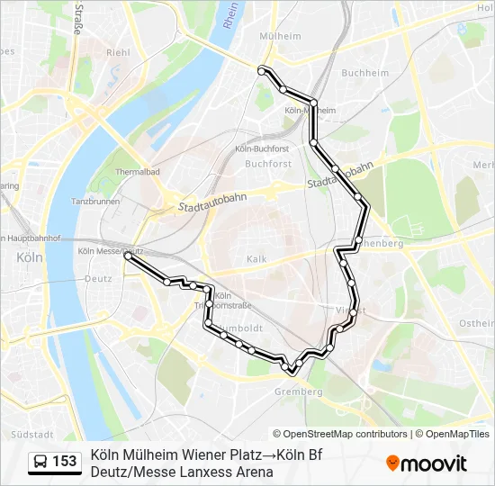 153 Bus Line Map