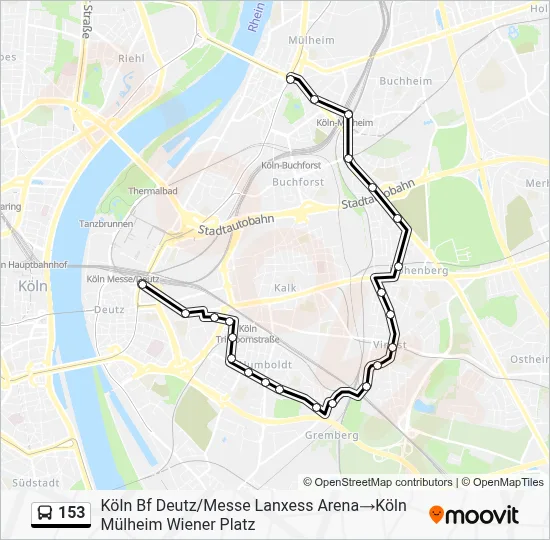 153 Bus Line Map