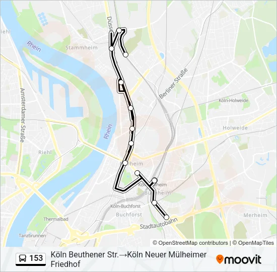 153 Bus Line Map