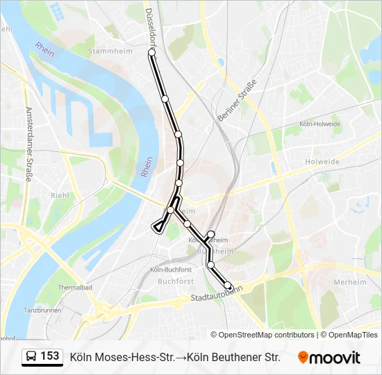 Автобус 153: карта маршрута