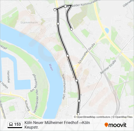 153 Bus Line Map