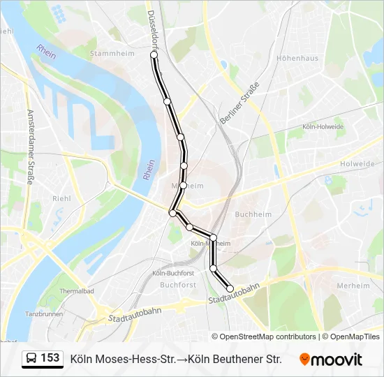 153 Bus Line Map