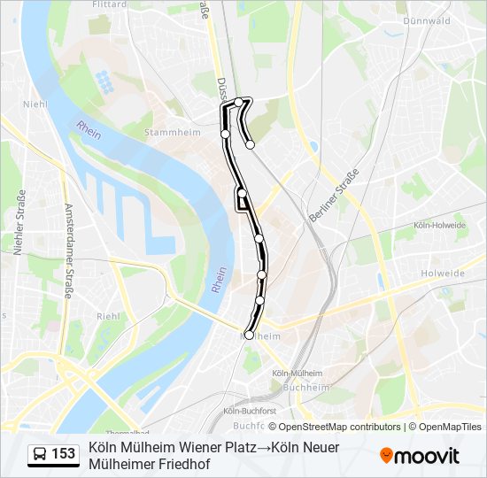 153 bus Line Map