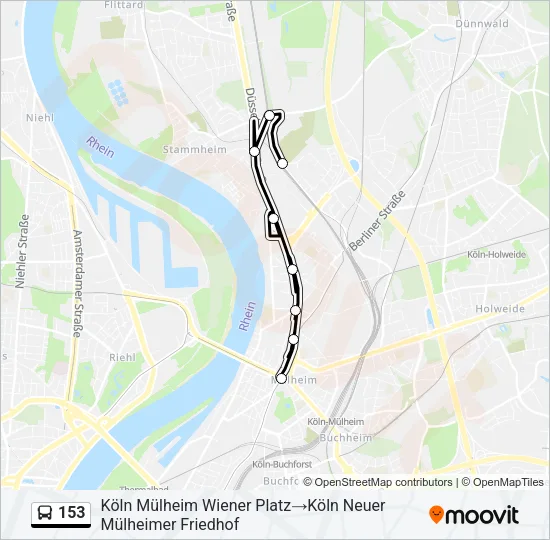153 Bus Line Map