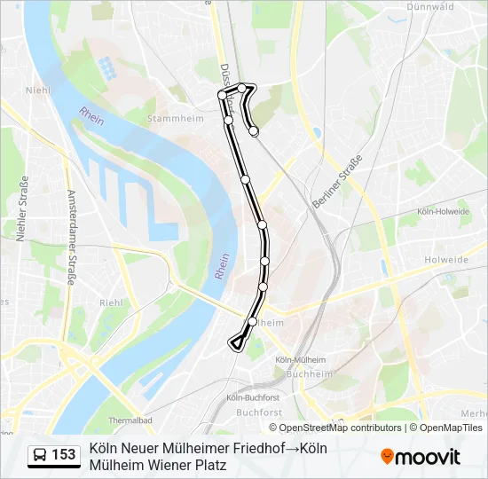 153 Bus Line Map