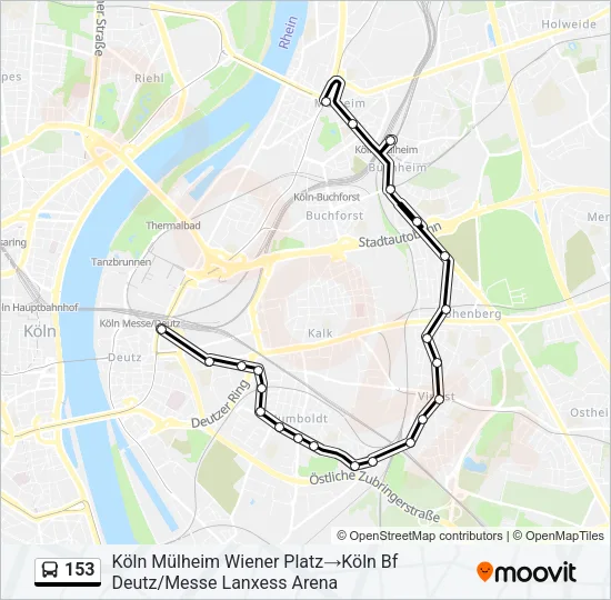 153 Bus Line Map
