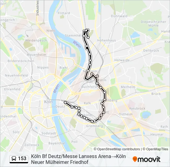 153 Bus Line Map