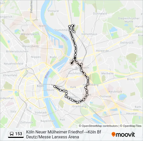 153 Bus Line Map