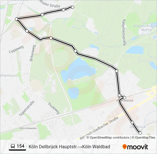 154 Bus Line Map