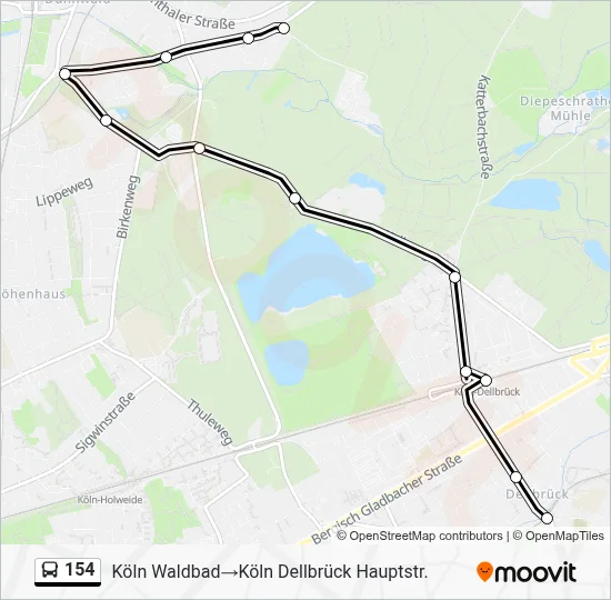 154 Bus Line Map