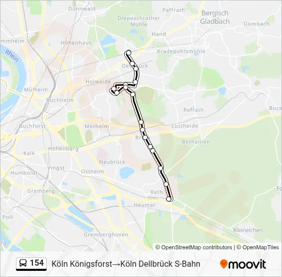 154 Bus Line Map