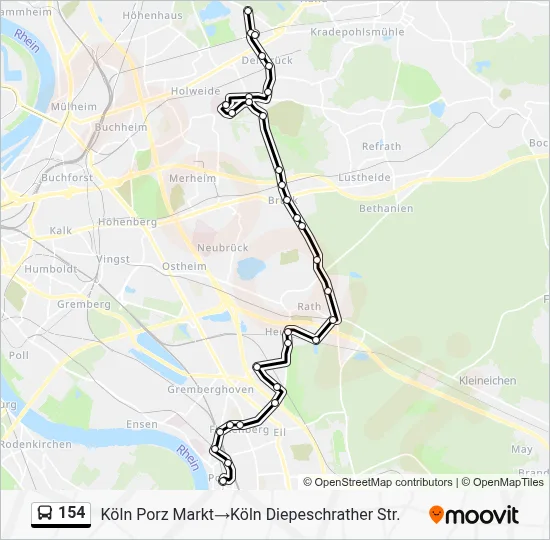 154 Bus Line Map