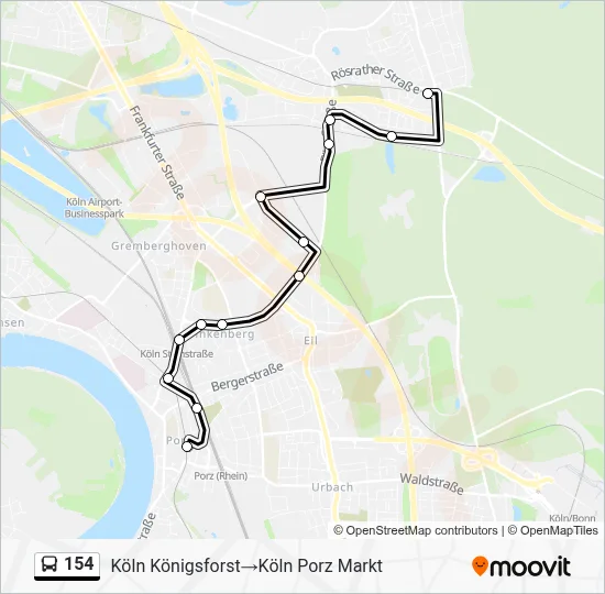 Buslinie 154 Karte